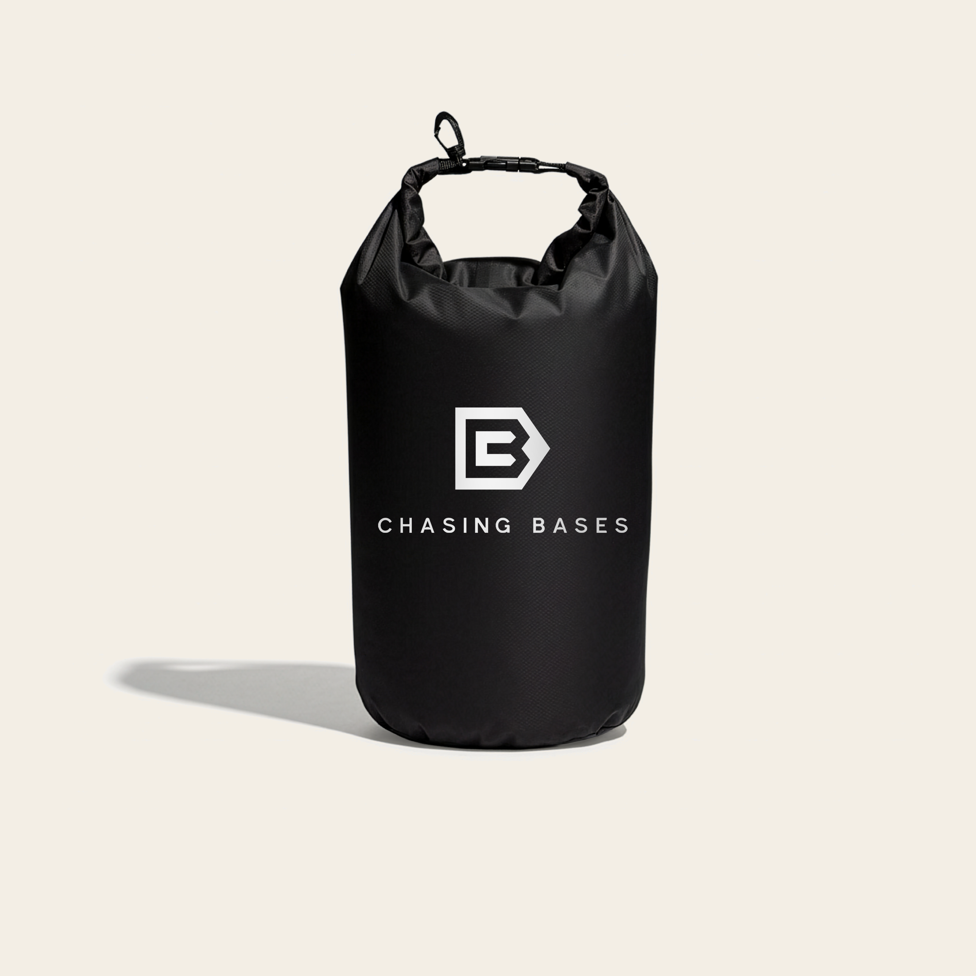 CB Labs 12L waterproof dry bag used for youth athlete gear organization in a dugout