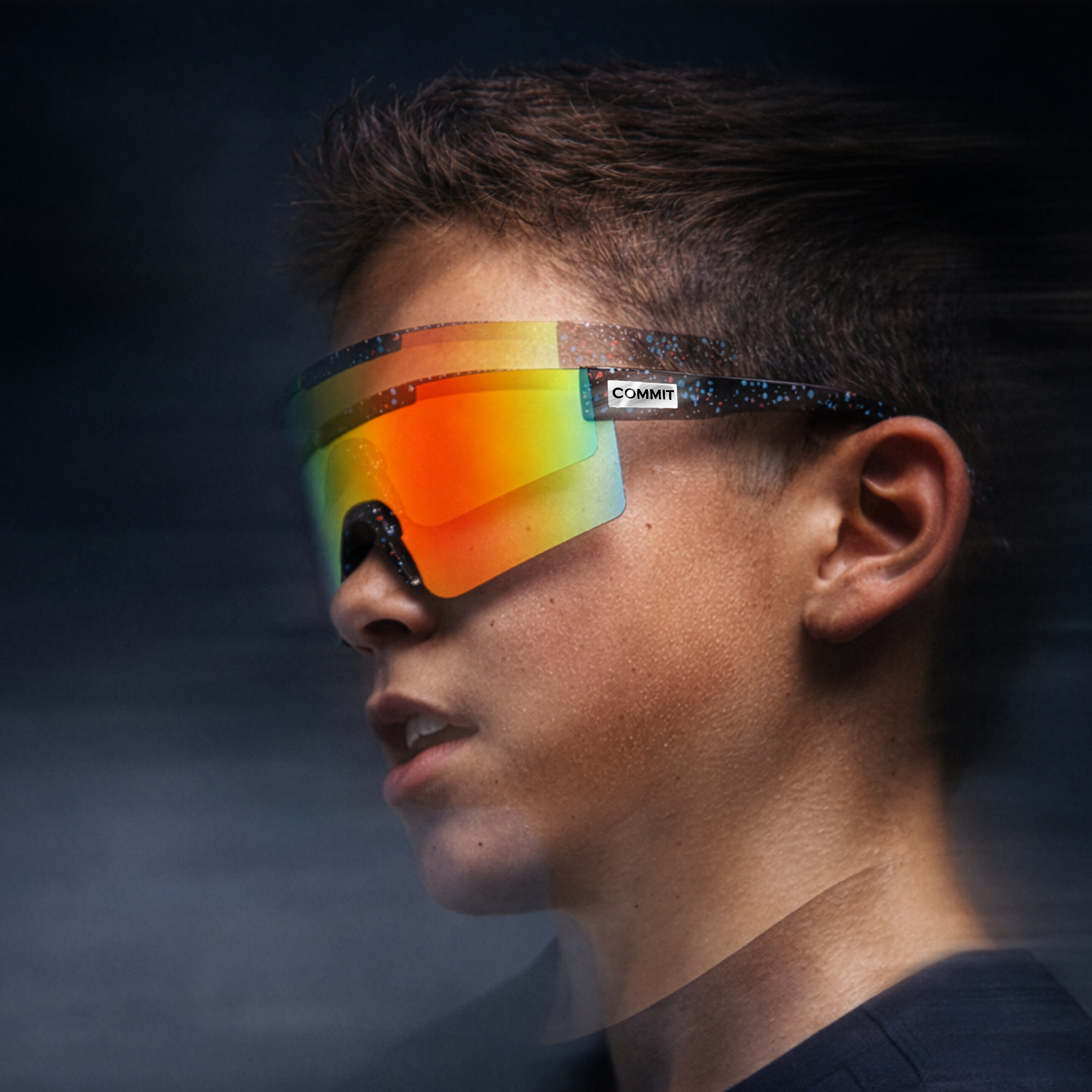 Black Speckled Youth Performance Sports Sunglasses With Mindset Sticker Pack