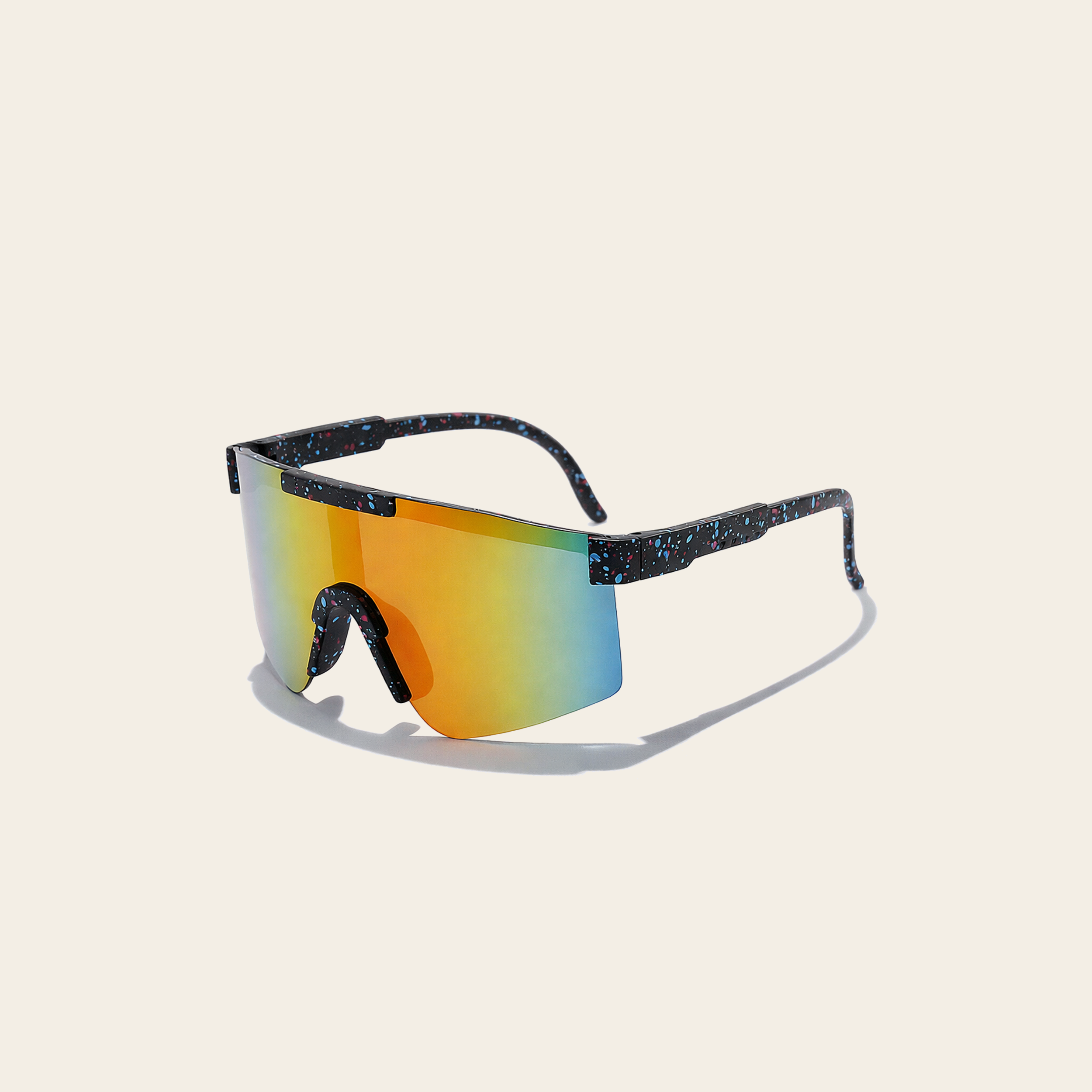 Black Speckled Youth Performance Sports Sunglasses With Mindset Sticker Pack