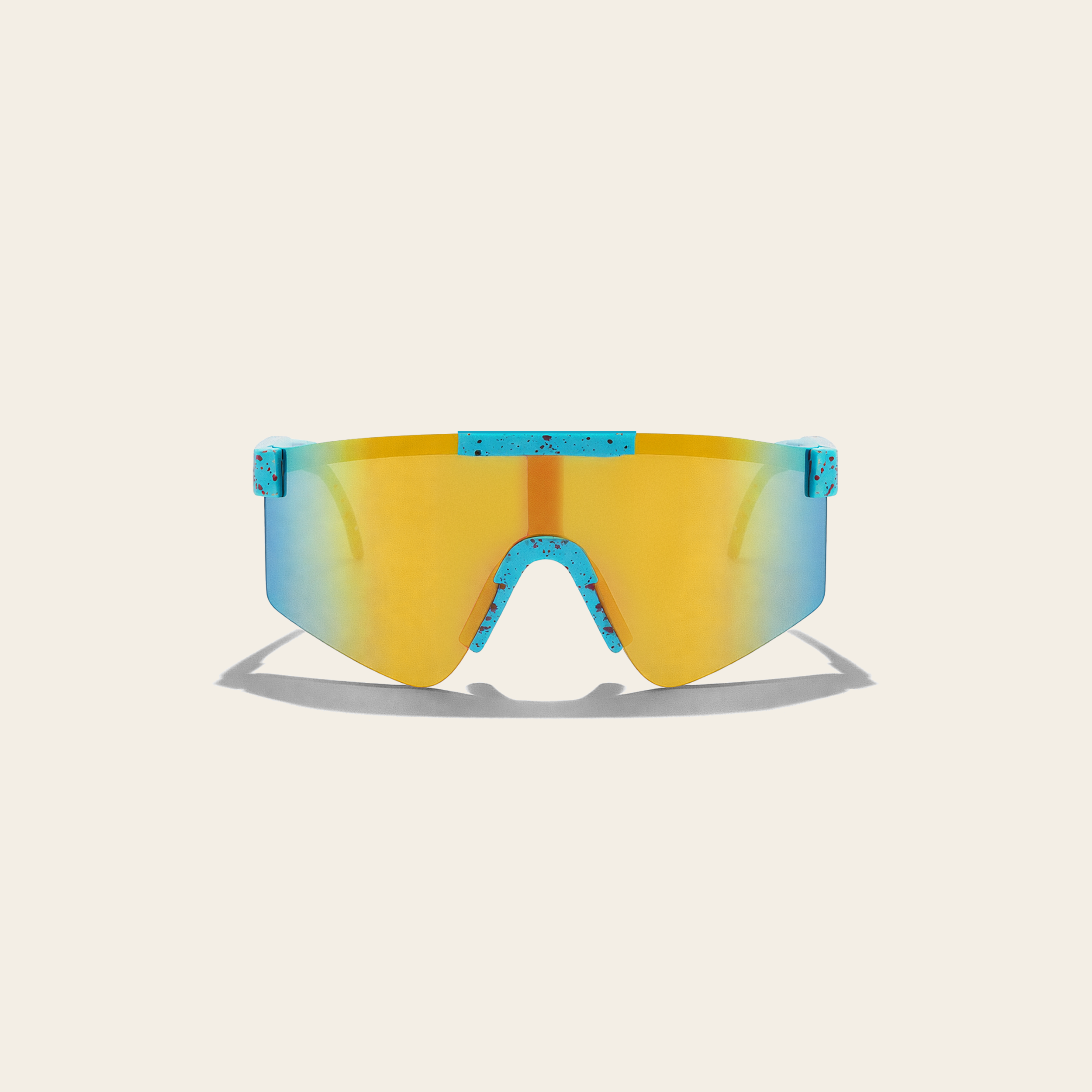 Blue Speckled Youth Performance Sports Sunglasses With Mindset Sticker Pack