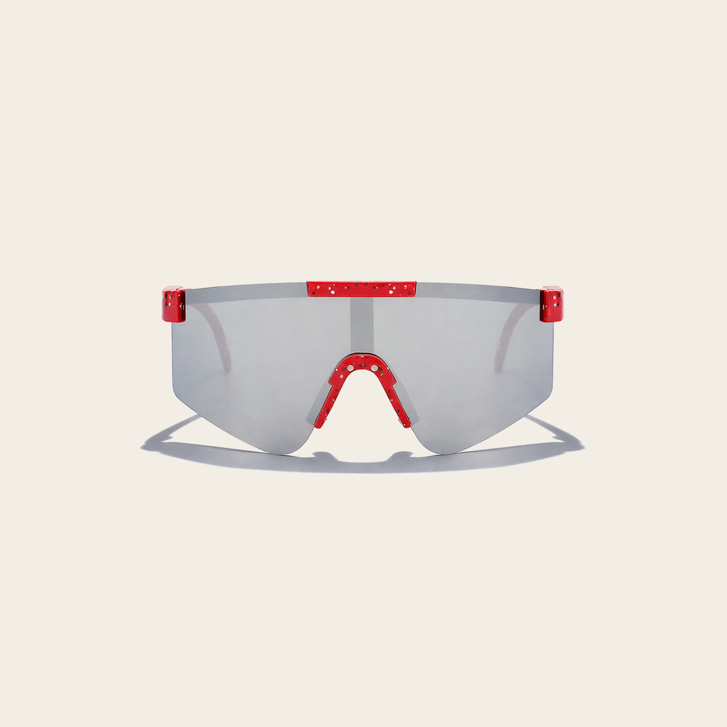 Red Speckled Youth Performance Sports Sunglasses With Mindset Sticker Pack
