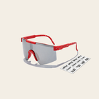 Red Speckled Youth Performance Sports Sunglasses With Mindset Sticker Pack